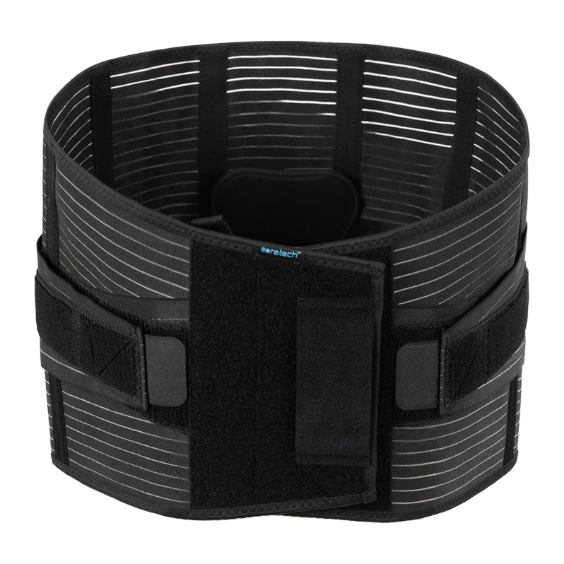 Adjustable cross-support back brace — front view